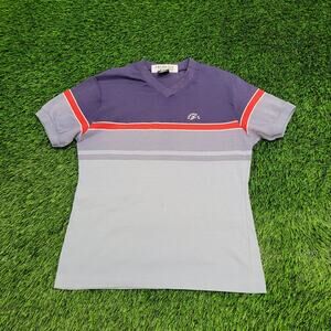 Vintage 80s MOD Shirt S/M 18x24 Colorblock Cropped USA